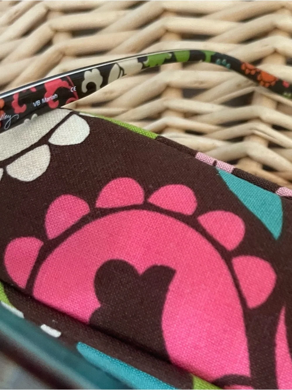 Vera Bradley Floral interior Tortoise exterior Prescription Glasses & case NWOT